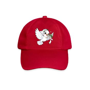 Hochzeitstaube Kawaii Style – Liebe & Hochzeit - Baseballkappe - klassisch Rot - Vorne