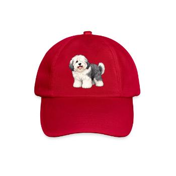 Old English Sheepdog Kawaii Style – Bobtail - Baseballkappe - klassisch Rot - Vorne
