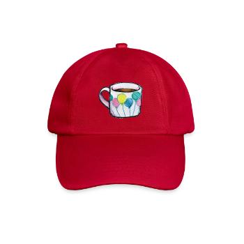 Ballon-Blumenstrauß-Tassen-Sketch - Baseballkappe - klassisch Rot - Vorne