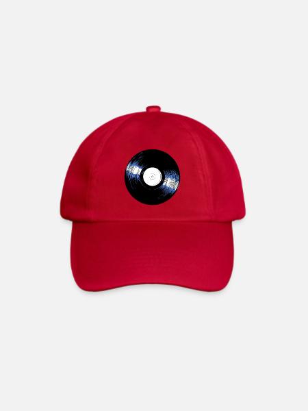 Vinyl Schallplatte Retro - Baseballkappe - klassisch Rot