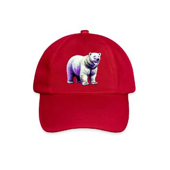 Weißer Eisbär - Baseballkappe - klassisch Rot - Vorne
