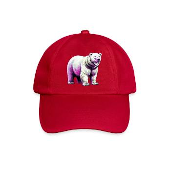 Weißer Eisbär - Baseballkappe - klassisch Rot - Vorne