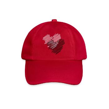 Zwei Herzen Scribble - Baseballkappe - klassisch Rot - Vorne