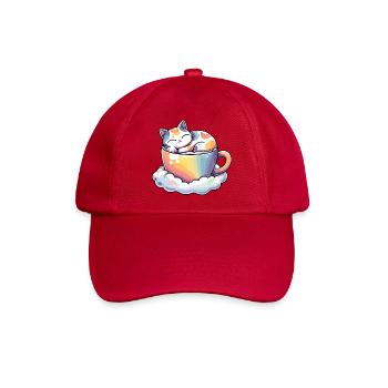 Katzen in Regenbogen-Teetasse - Baseballkappe - klassisch Rot - Vorne