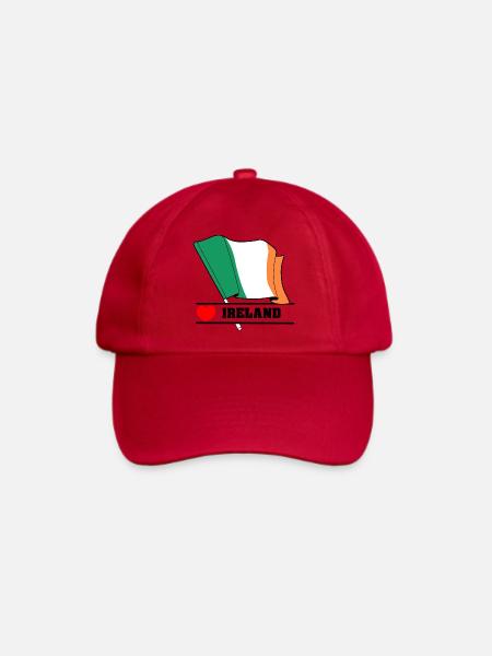 Irland-Flagge mit Herz - Baseballkappe - klassisch Rot