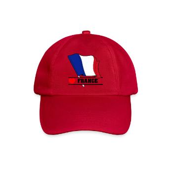 Frankreich Flaggenherz - Baseballkappe - klassisch Rot - Vorne