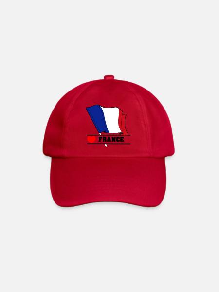 Frankreich Flaggenherz - Baseballkappe - klassisch Rot
