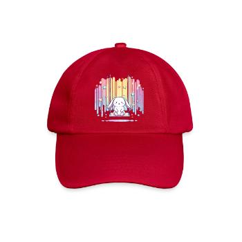 Pastellhäschen auf Schaukel Regenbogen - Baseballkappe - klassisch Rot - Vorne