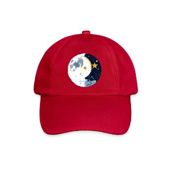 Mond und Sternenkreis Nachtmotiv Mondschein Motiv - Baseballkappe - klassisch Rot - Vorne