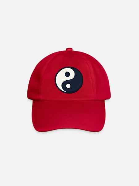 YinYang Dunkel Blau Kontrast - Baseballkappe - klassisch Rot