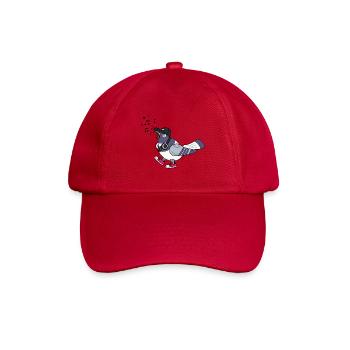 Pia Peace Stadttaube mit Kopfhörer - Baseballkappe - klassisch Rot - Vorne