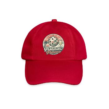 Pickleball und Prosecco Retro Logo - Baseballkappe - klassisch Rot - Vorne