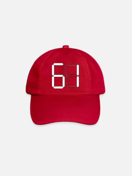 NUMMER 61 Einundsechzig Geschenk Digital - Baseballkappe - klassisch Rot