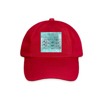 Verrauschte Typo Grafik im Cyan-Look - Baseballkappe - klassisch Rot - Vorne