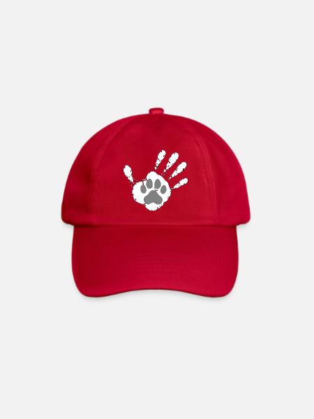 Hund Mensch High Five - Baseballkappe - klassisch Rot