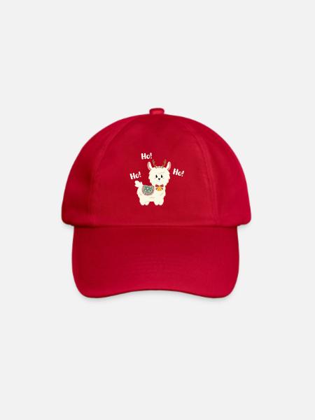 Weihnachtslama mit Glocke - Baseballkappe - klassisch Rot