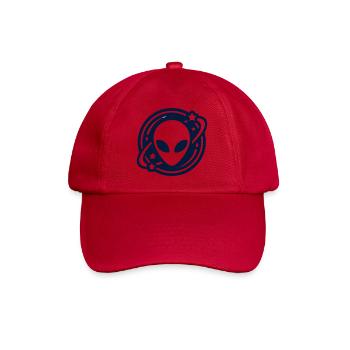 Alien Kopf Weltraum Logo - Baseballkappe - klassisch Rot - Vorne