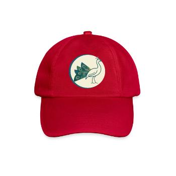 Pfau - Baseballkappe - klassisch Rot - Vorne