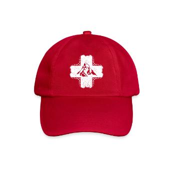 Matterhorn / Schweiz / Schweizerkreuz - Baseballkappe - klassisch Rot - Vorne