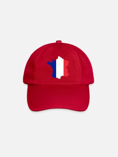Frankreich Kartenflagge ✅ Frankreich Kartenflagge ✔ - Baseballkappe - klassisch Rot