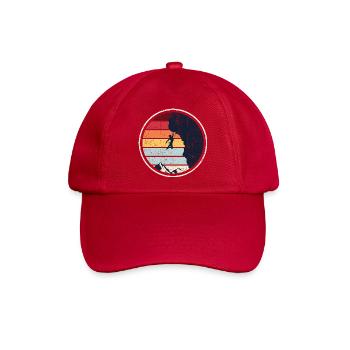 Retro-Sonnenuntergangsklettern auf der Klippe - Baseballkappe - klassisch Rot - Vorne