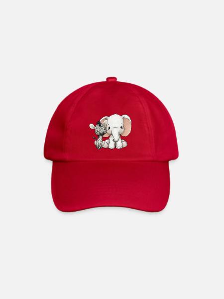 Elefant und Zebra - Baseballkappe - klassisch Rot