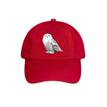 Schneeeule weiss - Baseballkappe - klassisch Rot - Vorne