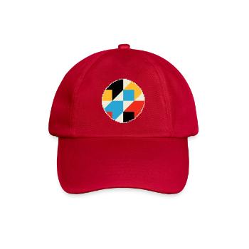 Geometrische Komposition in lebendigen Farben - Baseballkappe - klassisch Rot - Vorne