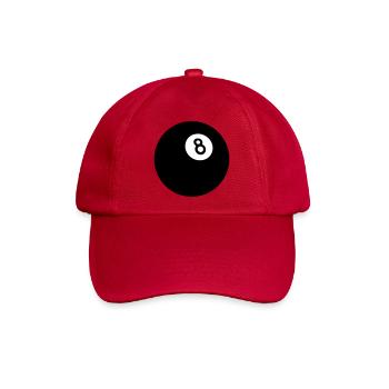 Schwarze Acht - Baseballkappe - klassisch Rot - Vorne