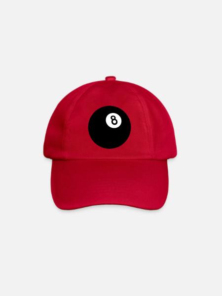 Schwarze Acht - Baseballkappe - klassisch Rot