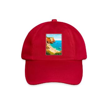 Algarve Portugal Vintage-Reiseplakat Stadtlandschaft - Baseballkappe - klassisch Rot - Vorne