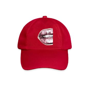 Ausdrucksstarke Lippenkunst in Pastellfarben - Baseballkappe - klassisch Rot - Vorne