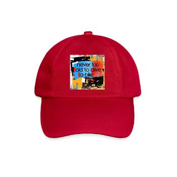 Lebensmotto mit Motorradkunst - Baseballkappe - klassisch Rot - Vorne