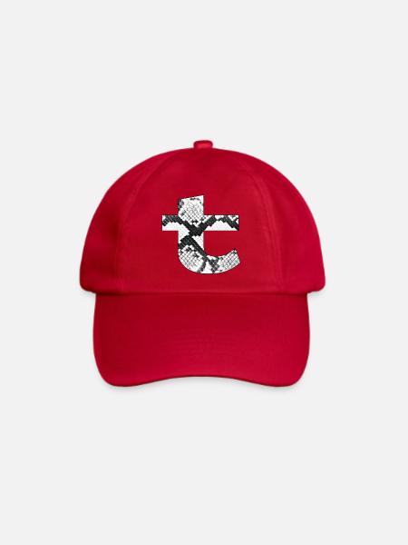 Snake Skin Muster Buchstabe t - Baseballkappe - klassisch Rot