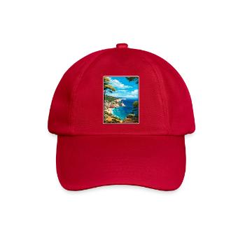 Calanques Frankreich Vintage-Reiseplakat Stadtlandschaft - Baseballkappe - klassisch Rot - Vorne