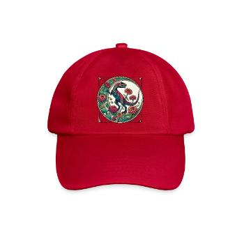 Lebendige Dinosaurier-Blumenkunst - Baseballkappe - klassisch Rot - Vorne