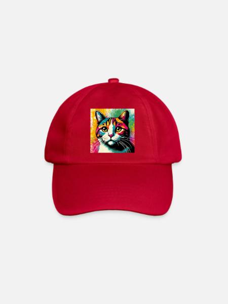 Katze - Baseballkappe - klassisch Rot