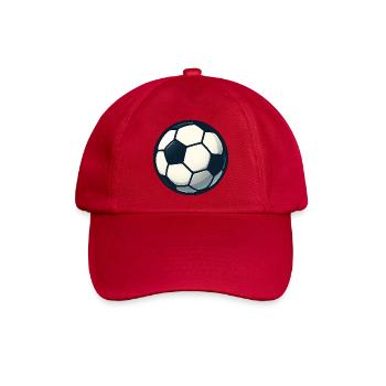 Kugelball Muster Fußball - Baseballkappe - klassisch Rot - Vorne