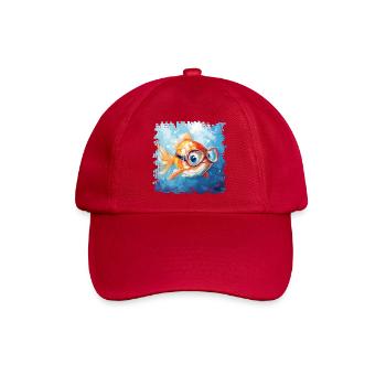 Goldfisch mit Taucherbrille - Baseballkappe - klassisch Rot - Vorne