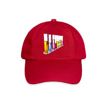 Regenbogen Reagenzgläser Muster - Baseballkappe - klassisch Rot - Vorne