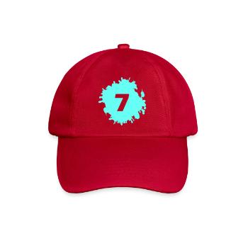 Cyan Splash Nummer 7 - Baseballkappe - klassisch Rot - Vorne