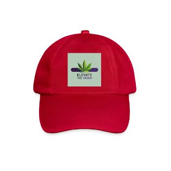 Elevate The Green Cannabis Leaf - Baseballkappe - klassisch Rot - Vorne