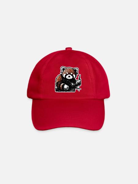 Niedlicher Roter Panda (Kohle/Buntstift) - Baseballkappe - klassisch Rot