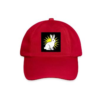 Cooler Hase im Punk Rock & Pop Art Stil - Baseballkappe - klassisch Rot - Vorne