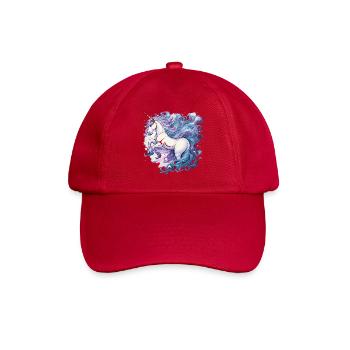 Mondtraum-Unicorn mit schimmernder Mähne - Baseballkappe - klassisch Rot - Vorne