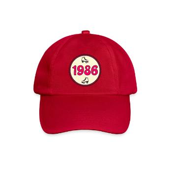 Geburtstag 1986 Rollschuhfahren - Baseballkappe - klassisch Rot - Vorne