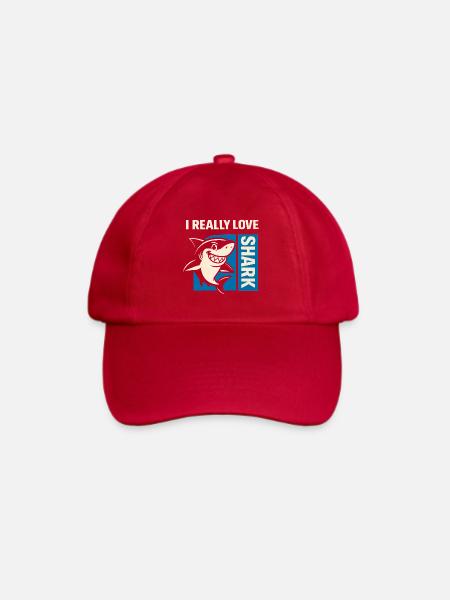 I Really Love Shark - Baseballkappe - klassisch Rot