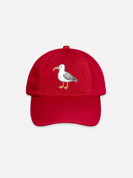 Küstenvogel Skizze Seagull Möwe Norddeutsch - Baseballkappe - klassisch Rot