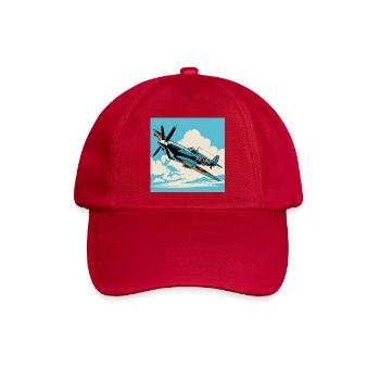 Vintage Prop Airshow Pop Art - Baseballkappe - klassisch Rot - Vorne