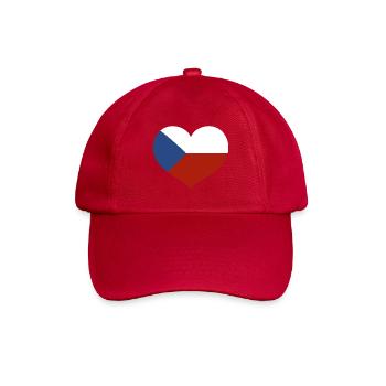Tschechische Herzflagge - Baseballkappe - klassisch Rot - Vorne